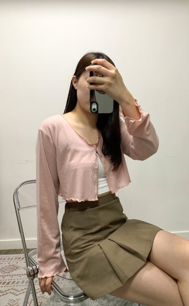現貨｜四鈕扣木耳邊外搭