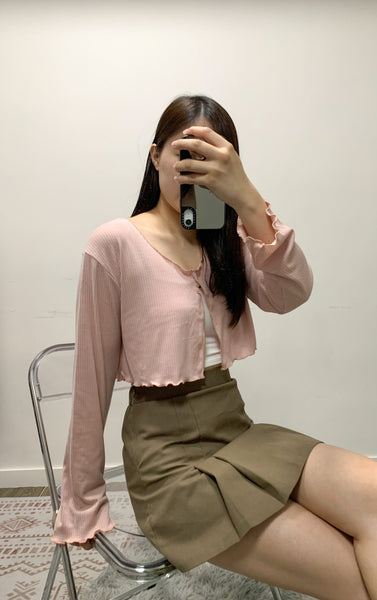 現貨｜四鈕扣木耳邊外搭